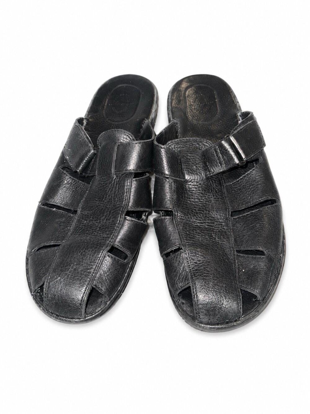 Easy Spirit Women’s Black Leather Fisherman Sandals Size 9M